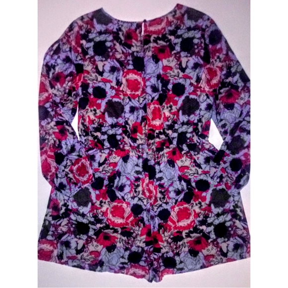 Leith Floral Keyhole Neck Long Sleeve Romper - Picture 4 of 4
